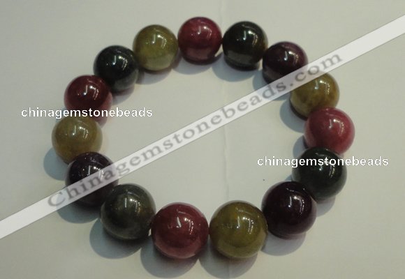 CGB652 7.5 inches 13.5mm - 14mm round natural ruby sapphire bracelet