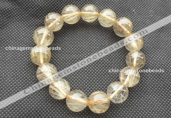 CGB655 7.5 inches 12mm round AA golden rutilated quartz bracelets