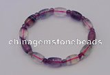 CGB660 7.5 inches 5mm round & 8*11mm drum fluorite bracelet