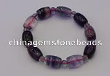 CGB661 7.5 inches 6mm round & 10*14mm drum fluorite bracelet