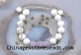CGB6742 10mm round white howlite & lavender amethyst adjustable bracelets