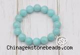 CGB6817 10mm, 12mm amazonite beaded bracelet with alloy pendant