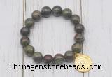 CGB6885 10mm, 12mm dragon blood jasper beaded bracelet with alloy pendant