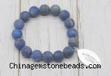 CGB6911 10mm, 12mm matte lapis lazuli beaded bracelet with alloy pendant