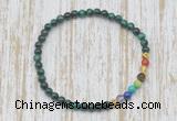 CGB7009 7 chakra 4mm green tiger eye beaded meditation yoga bracelets
