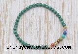 CGB7016 7 chakra 4mm malachite beaded meditation yoga bracelets