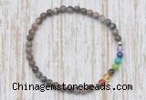 CGB7017 7 chakra 4mm grey opal beaded meditation yoga bracelets