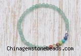 CGB7048 7 chakra 4mm green aventurine beaded meditation yoga bracelets