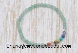 CGB7048 7 chakra 4mm green aventurine beaded meditation yoga bracelets