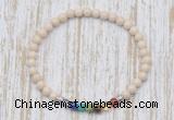 CGB7065 7 chakra 4mm white fossil jasper beaded meditation yoga bracelets