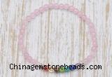 CGB7087 7 chakra 4mm rose quartz beaded meditation yoga bracelets