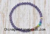 CGB7092 7 chakra 4mm amethyst beaded meditation yoga bracelets