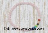 CGB7093 7 chakra 4mm pink morganite beaded meditation yoga bracelets