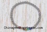 CGB7104 7 chakra 4mm grey moonstone beaded meditation yoga bracelets