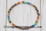 CGB7120 7 chakra 4mm yellow tiger eye beaded meditation yoga bracelets