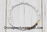 CGB7127 4mm white howlite & yellow tiger eye beaded meditation yoga bracelets
