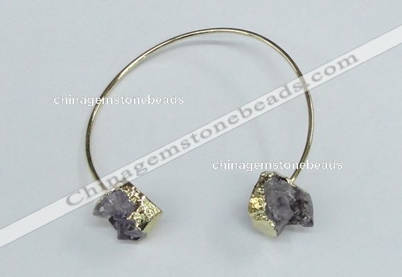 CGB720 13*18mm oval druzy amethyst gemstone bangles wholesale