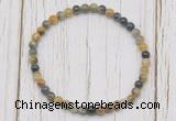 CGB7201 4mm tiny golden & blue tiger eye beaded meditation yoga bracelets