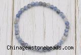 CGB7211 4mm tiny blue spot stone beaded meditation yoga bracelets