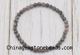 CGB7217 4mm tiny grey opal beaded meditation yoga bracelets