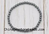 CGB7220 4mm tiny hematite beaded meditation yoga bracelets