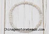 CGB7225 4mm tiny white crazy lace agate beaded meditation yoga bracelets