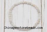 CGB7225 4mm tiny white crazy lace agate beaded meditation yoga bracelets