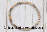 CGB7226 4mm tiny yellow crazy lace agate beaded meditation yoga bracelets