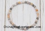 CGB7227 4mm tiny bamboo leaf agate beaded meditation yoga bracelets