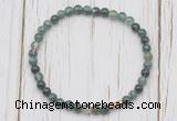 CGB7229 4mm tiny moss agate beaded meditation yoga bracelets