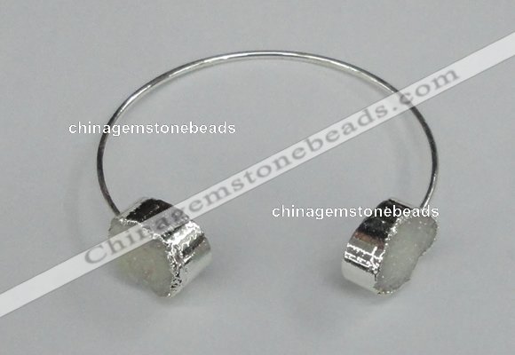 CGB723 13*18mm oval druzy agate gemstone bangles wholesale