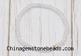 CGB7238 4mm tiny white jade beaded meditation yoga bracelets