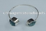 CGB724 13*18mm oval druzy agate gemstone bangles wholesale