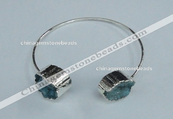 CGB724 13*18mm oval druzy agate gemstone bangles wholesale