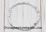 CGB7253 4mm tiny white howlite beaded meditation yoga bracelets