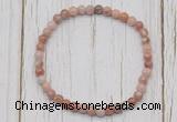 CGB7256 4mm tiny red plum blossom jade beaded meditation yoga bracelets