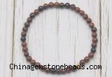 CGB7259 4mm tiny mahogany obsidian beaded meditation yoga bracelets