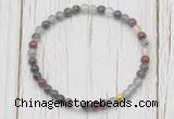 CGB7277 4mm tiny blood jasper beaded meditation yoga bracelets