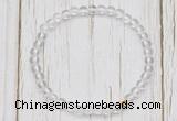 CGB7286 4mm tiny white crystal beaded meditation yoga bracelets