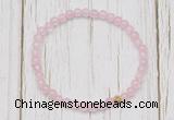 CGB7287 4mm tiny rose quartz beaded meditation yoga bracelets