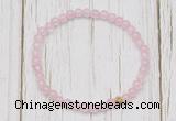 CGB7287 4mm tiny rose quartz beaded meditation yoga bracelets