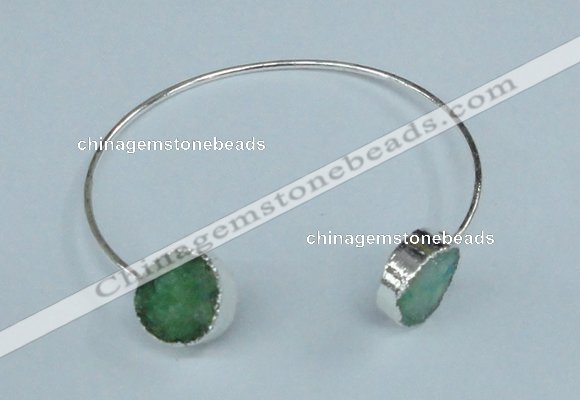 CGB729 15mm coin druzy agate gemstone bangles wholesale