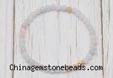 CGB7294 4mm tiny morganite beaded meditation yoga bracelets