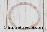 CGB7303 4mm tiny rainbow moonstone beaded meditation yoga bracelets