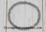 CGB7304 4mm tiny grey moonstone beaded meditation yoga bracelets