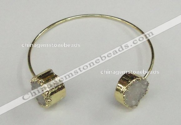 CGB731 15mm coin druzy agate gemstone bangles wholesale