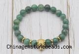 CGB7381 8mm African jade bracelet with tiger head for men or women