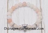 CGB7384 8mm pink aventurine bracelet with leopard head for men or women