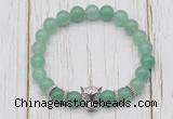 CGB7385 8mm green aventurine bracelet with leopard head for men or women