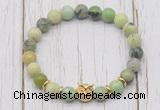 CGB7386 8mm Australia chrysoprase bracelet with owl head for men or women